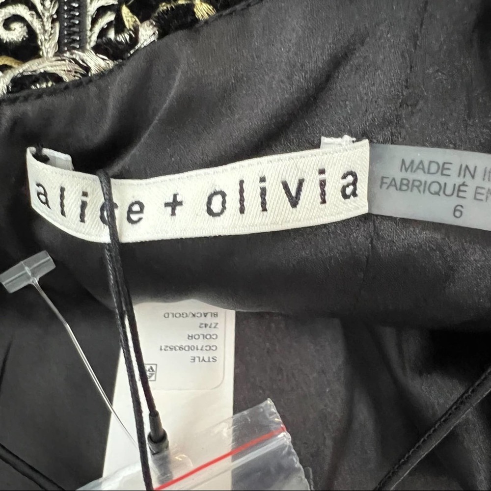 Alice + Olivia Black and Gold Mini Dress​ - Picture 7 of 9